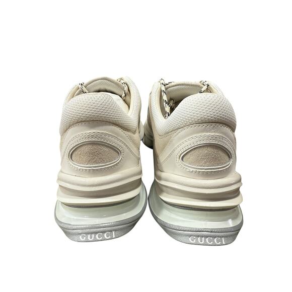 Gucci Womens White Run Sneaker Beige Suede 39 9 Chunky Trending - Picture 5 of 10